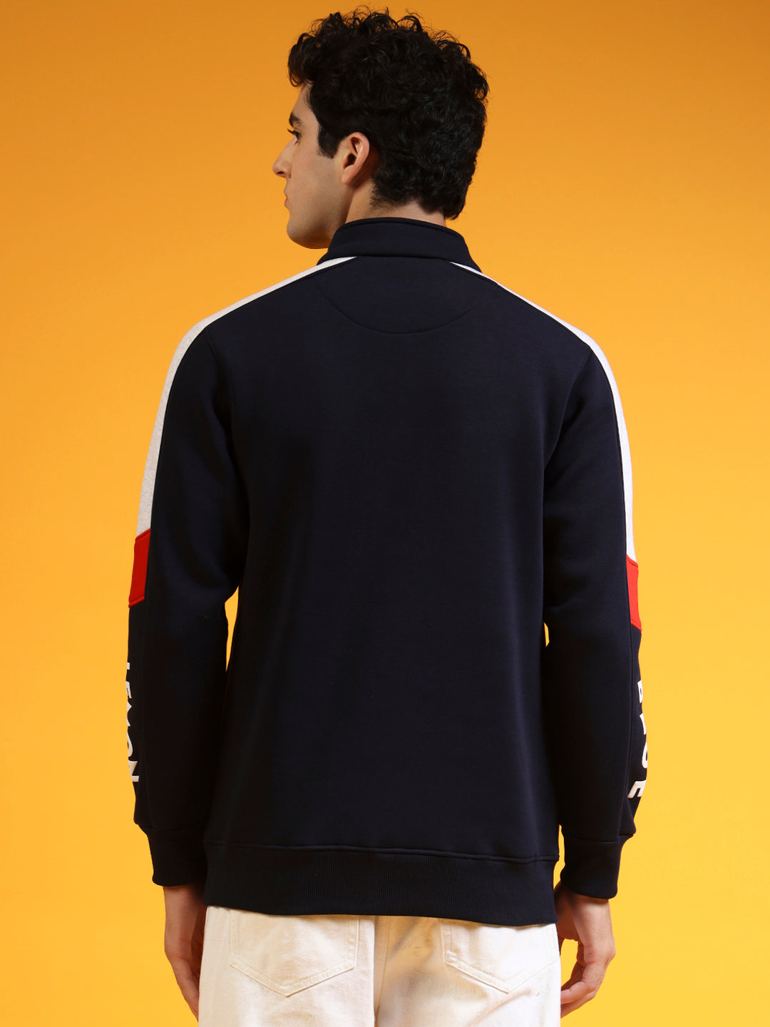 Blue Lemon Dark Blue Quater-Zip Sweatshirt